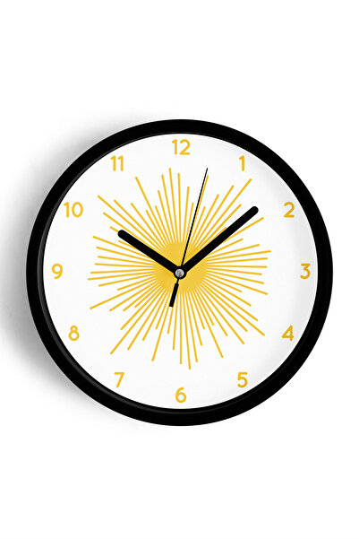 JHAAR ساعة حائط بتصميم عصري - 30 سم - هيكل أسود مع زجاج أمامي - آلية صامتة