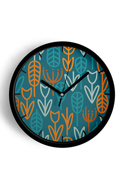 JHAAR Ceas de perete cu design modern - 25 cm - Carcasă neagră cu sticlă fron...