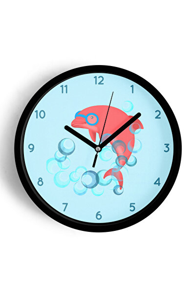 JHAAR Ceas de perete modern pentru camera copiilor cu design delfin adorabil ...