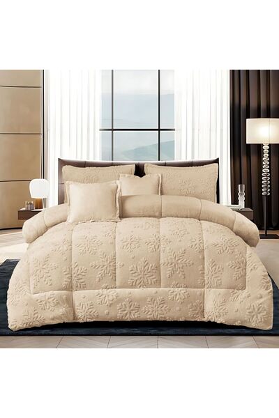 Moon Hotel-style winter single bed set, warm faux fur, 4 pieces, elegant design, quilt size 160*220cm