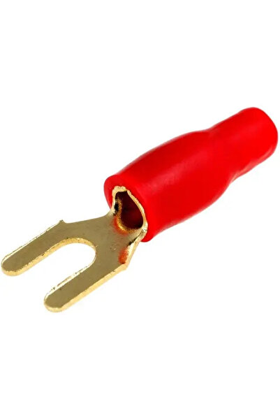 ACV Fork type terminal lug M4 5mm2 gold plated red insulated 30.4440-02