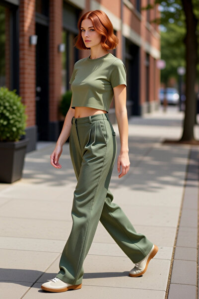 PayBuy Women's Straight Cut High Waist Woven Fabric Pants Functional Durable Quality Comfortable Stylish