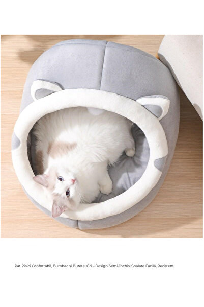 OEM Comfortable Bed for Cats, Soft Plush, Cotton and Sponge, Grey, 30x30x31 cm