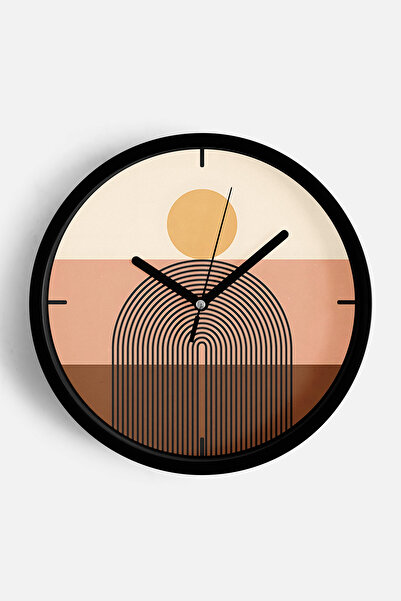 JHAAR Ceas de perete modern cu design abstract - 35 cm - Carcasă neagră cu st...