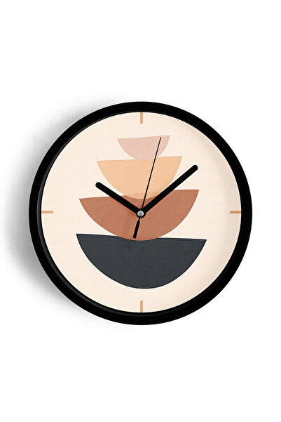 JHAAR Soyut - Bohem - Geometrik Temalı Modern Duvar Saati - 35cm - Önü Camlı ...