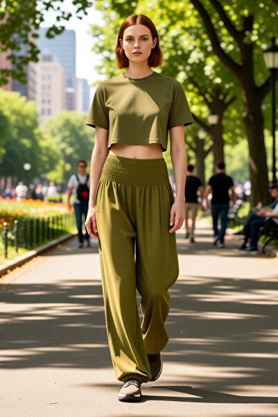 PayBuy Women's Ethnic Patterned High Waist Elastic Leg Pants Functional Durable Quality Comfortable