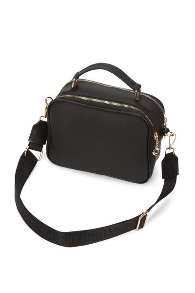 Newish Polo Black Vegan Leather Women's Bag – Shoulder & Hand-Carry Shoulder Crossbody Bag with Gold Zipper