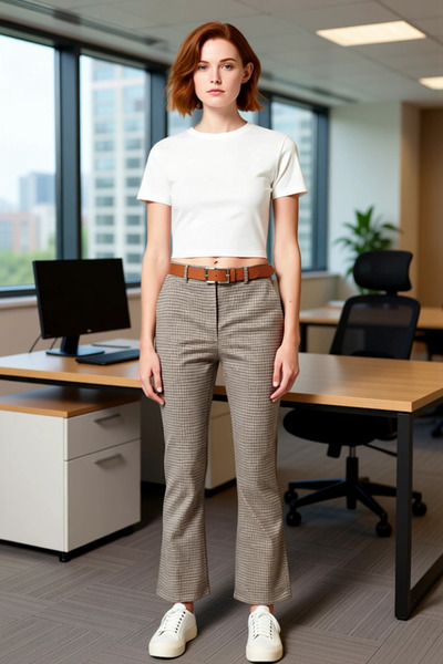 PayBuy Women's High Waist Plaid Pattern Flare Pants Functional Durable Quality Comfortable Sports