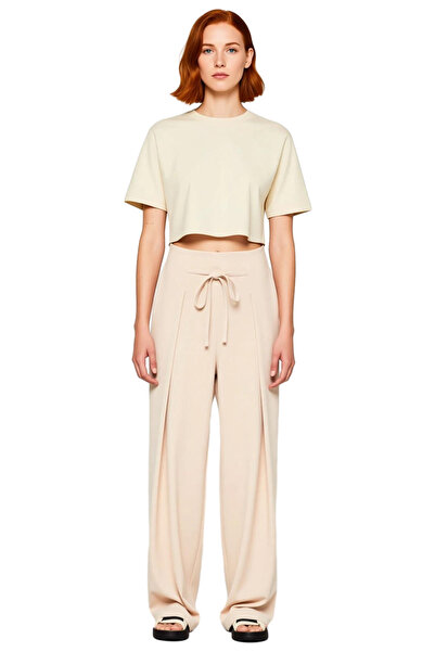 PayBuy Women's Wide Leg Pleated Knitted Pants Functional Durable Quality Comfortable Aesthetic Sports