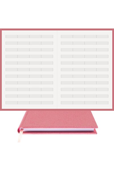 BİDEFTER Music Notebook (Unlined - Dotted) 100% Handmade, Hand Stitched – Viscose Fabric Binding - A/4