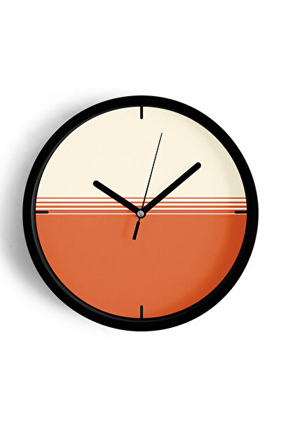 JHAAR ساعة حائط بتصميم عصري - 25 سم - هيكل أسود مع واجهة زجاجية - آلية صامتة