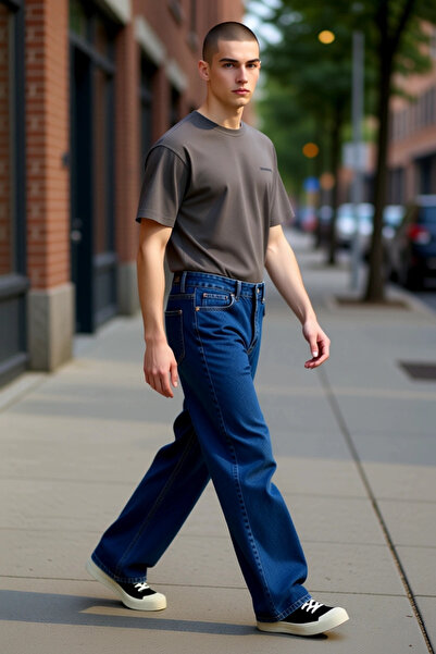 PayBuy Men's Loose Fit Denim Pants Regular Waist Functional Durable Quality Comfortable Aesthetic Stylish