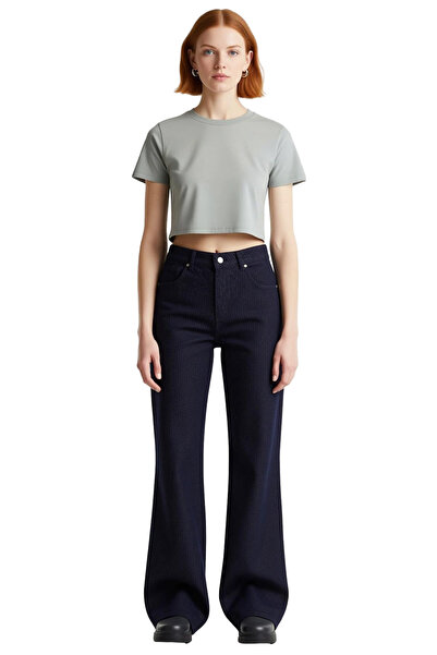 PayBuy Dark Jacquard Textured High Waist Wide Leg Women's Pants Functional Durable Quality Stylish