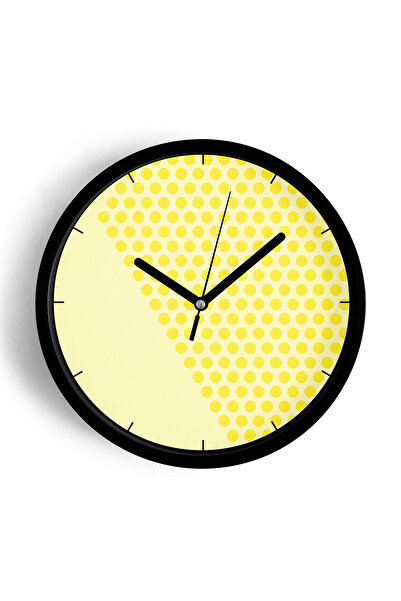 JHAAR Ceas de perete cu design modern - 30 cm - Carcasă neagră cu sticlă fron...