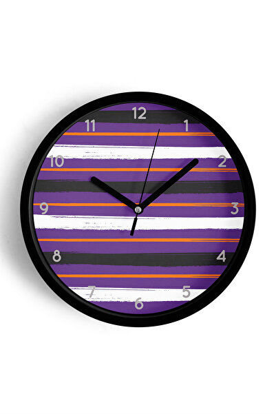 JHAAR Ceas de perete cu design modern și dungi colorate - 30 cm - Carcasă nea...