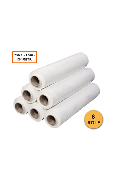 OEM Set of 6 Rolls White Stretch Film, 500 mm, 23 µm, 1.5 kg, 134 ml