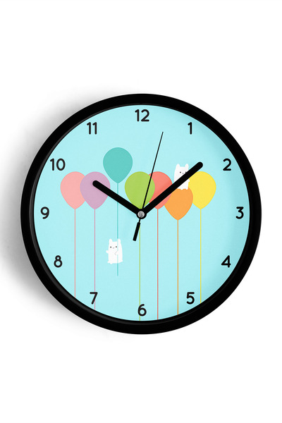 JHAAR Ceas de perete modern pentru camera copiilor cu baloane colorate - 42cm...