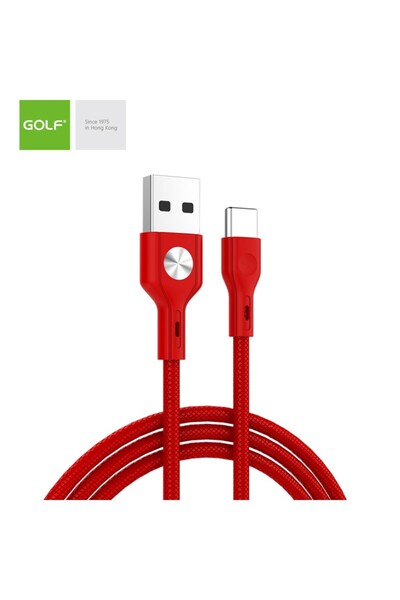 Golf Cablu USB la USB Type C CD Leather 3A rosu 1m GC-60t