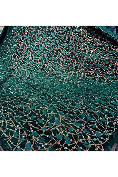 OsmanKumaşDantel 3 boyutlu kelebek kumaş ve payet işlemeli kadife