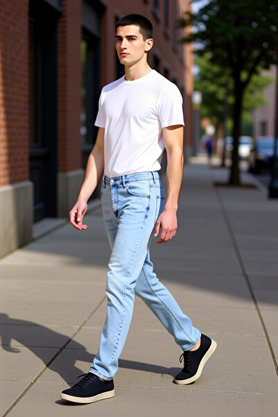 PayBuy Men's Open Slim Fit Zippered Jeans Functional Durable Quality Comforta...