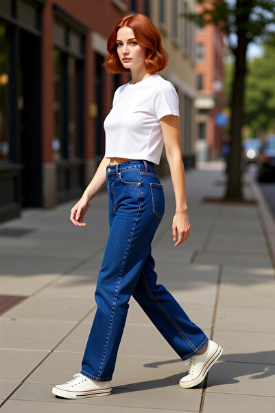 PayBuy Women's High Waist Straight Cut Denim Pants Functional Durable Quality...