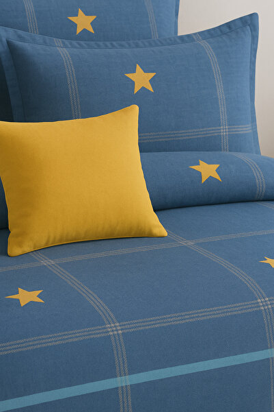 Casa Pucioasa 6-Piece Bed Linen - High Class Extra Fine Cotton, Blue Stars Model,
