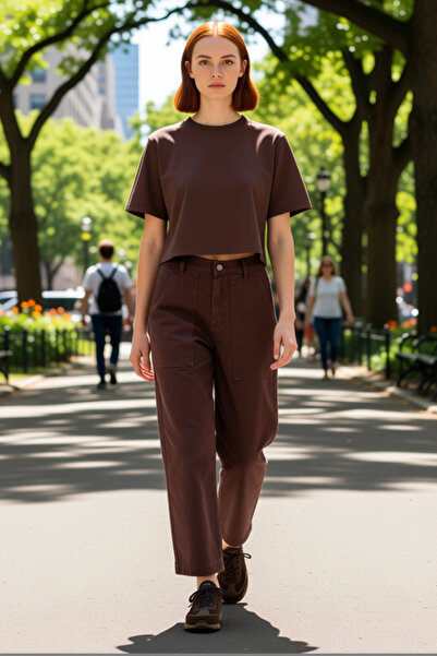 PayBuy Women's High Waist Wide Leg Pocket Detailed Trousers Functional Durable Quality Comfortable Stylish