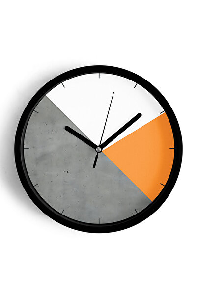 JHAAR Ceas de perete cu design modern - 42 cm - Carcasă neagră cu sticlă fron...