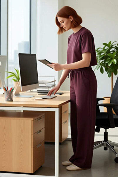 PayBuy Women's Plum Wide-Leg Pants Functional Durable Quality Comfortable for Daily Use