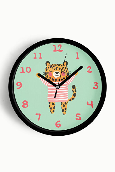 JHAAR Ceas de perete drăguț cu tigru pentru camera copiilor - 35cm - Carcasă ...