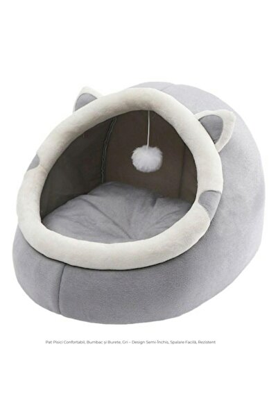 OEM Comfortable Bed for Cats, Soft Plush, Cotton and Sponge, Grey, 30x30x31 cm