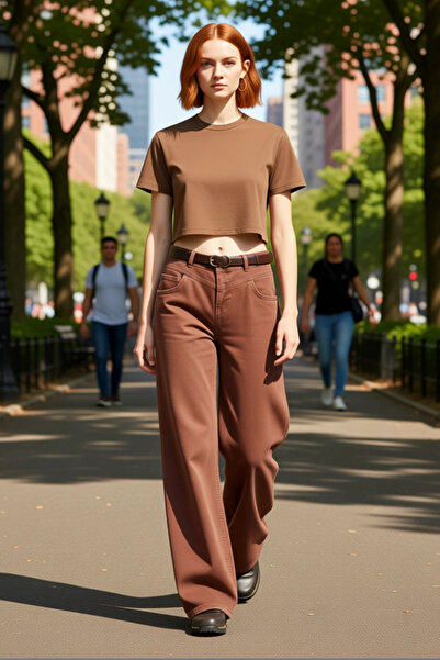 PayBuy Women's Low Waist Wide Leg Jeans with Belt Detail Functional Durable Quality Stylish