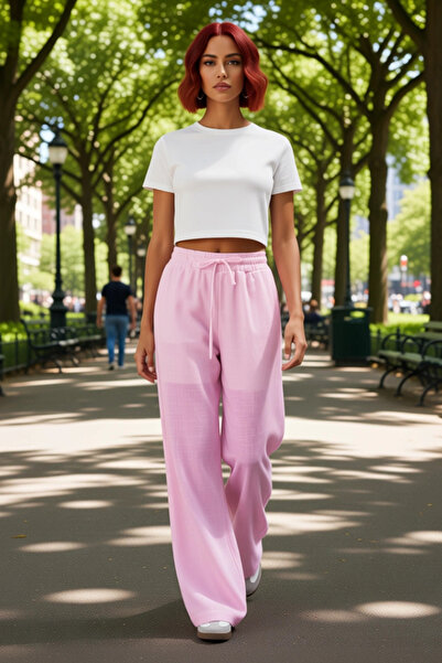 PayBuy Women's Linen Look Wide Leg Pants Functional Durable Quality Comfortable Aesthetic Stylish