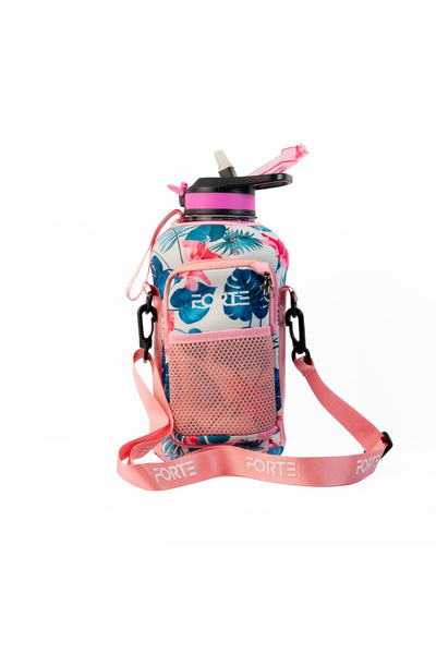 FORTE 2.2L (74oz) Large BPA-Free Plastic Water Bottle with Sleeve