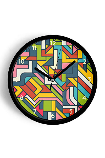 JHAAR Ceas de perete modern cu tematică geometrică abstractă - 25 cm - Carcas...