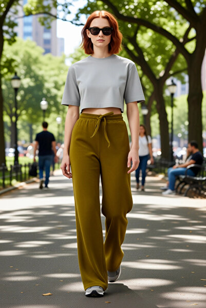 PayBuy Women's Seersucker Textured Wide Leg Knitted Trousers Functional Durable Quality Comfortable Aesthetic Stylish