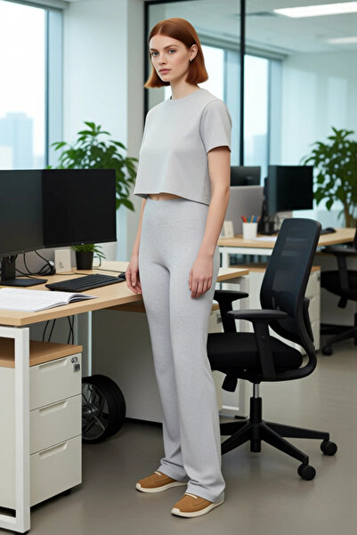 PayBuy Women's Wide Leg Stretchy Knitted Pants Functional Durable Quality Comfortable Aesthetic Casual