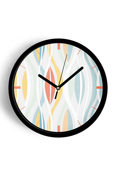 JHAAR Ceas de perete abstract cu aspect vintage - 25 cm - Carcasă neagră cu s...