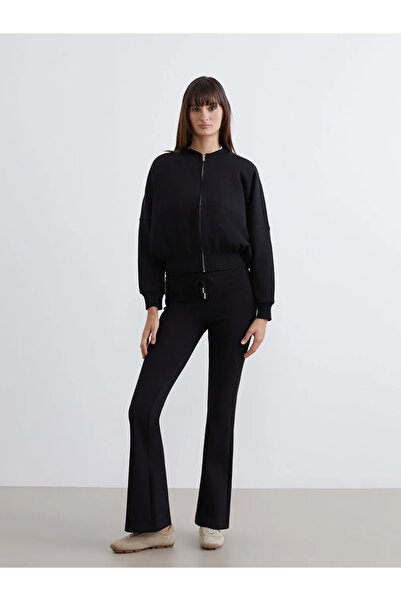 LC Waikiki LCW Vision Siyah Oversize Kadın Kolej Ceket