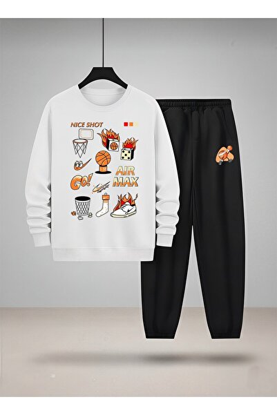 LORVEX Φούτερ για αγόρια - Σετ αθλητικής φόρμας με λαιμόκοψη ποδηλάτου, εμπρι...