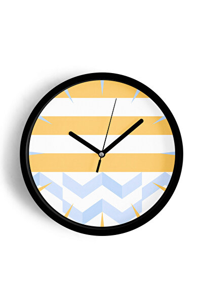 JHAAR Ceas de perete cu design modern - 35 cm - Carcasă neagră cu sticlă fron...