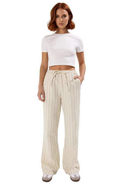 PayBuy Women's Striped High Waist Loose Fit Pants Functional Durable Quality Comfortable Modern