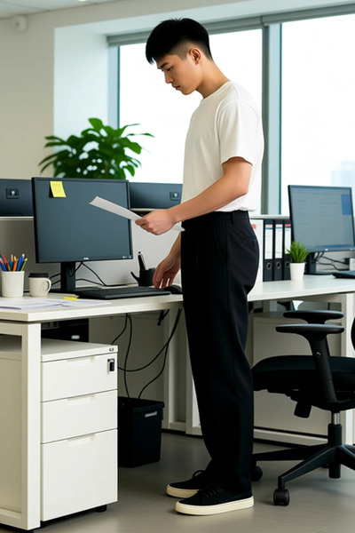 PayBuy Light Khaki Linen Look Men's Trousers Smart Cut Functional Durable Quality Modern