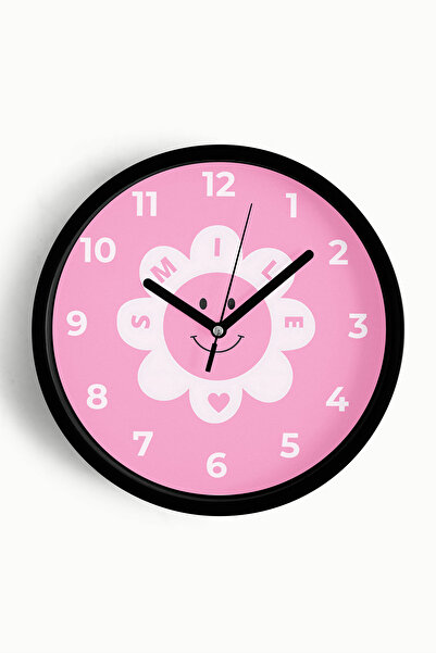 JHAAR Ceas de perete pentru camera copiilor Smiling Sun Design - 30cm - Carca...