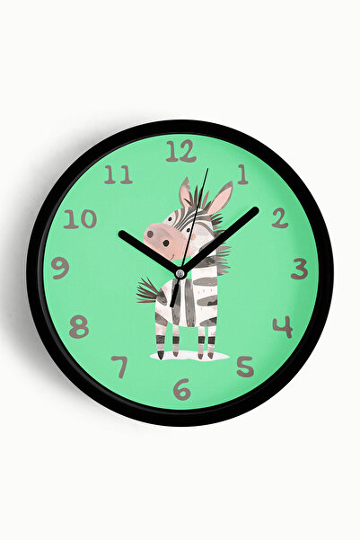 JHAAR Ceas de perete drăguț cu zebră pentru camera copiilor - 25 cm - Carcasă...