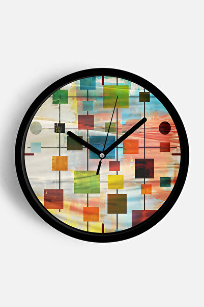 JHAAR Ceas de perete modern cu tematică geometrică abstractă - 35 cm - Carcas...