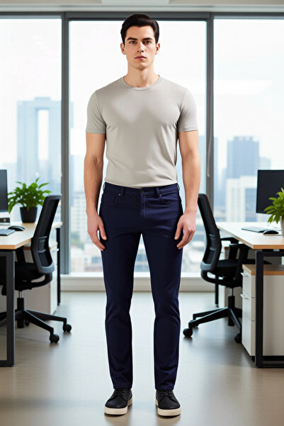 PayBuy Men's Gabardine Slim Fit Trousers Functional Durable Quality Comfortable Aesthetic Premium Stylish