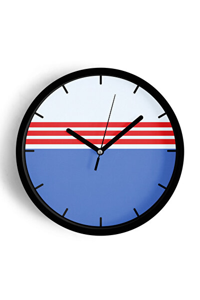 JHAAR Ceas de perete cu design modern - 35 cm - Carcasă neagră cu sticlă fron...