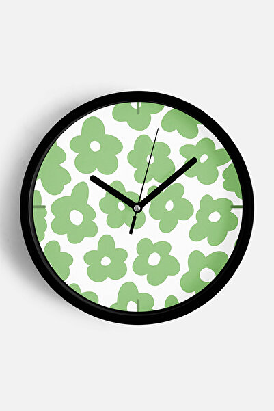 JHAAR Ceas de perete modern cu tematică florală abstractă - 35 cm - Carcasă n...