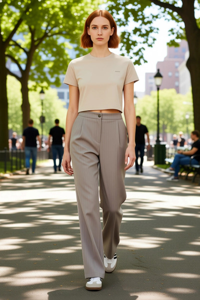 PayBuy Women's Mink Striped Wide Leg Pants Functional Durable Quality Comfortable Aesthetic Sports